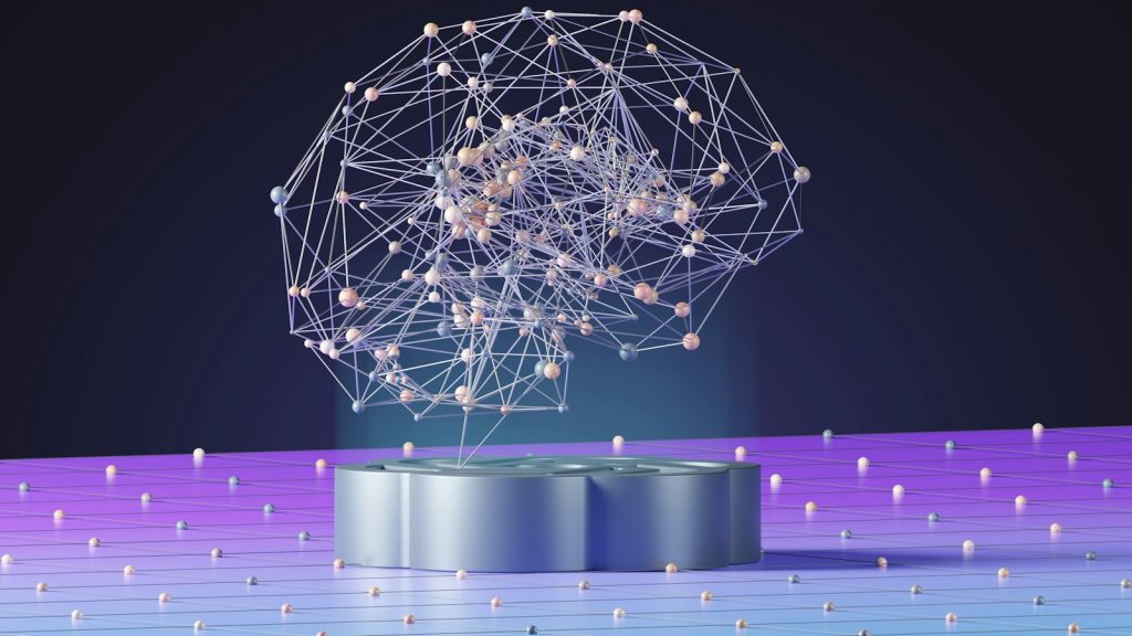 Representación abstracta de una red neuronal de inteligencia artificial